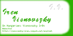 iren visnovszky business card